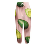 Avocado Cut In Half Pattern Print Fleece Lined Knit Pants