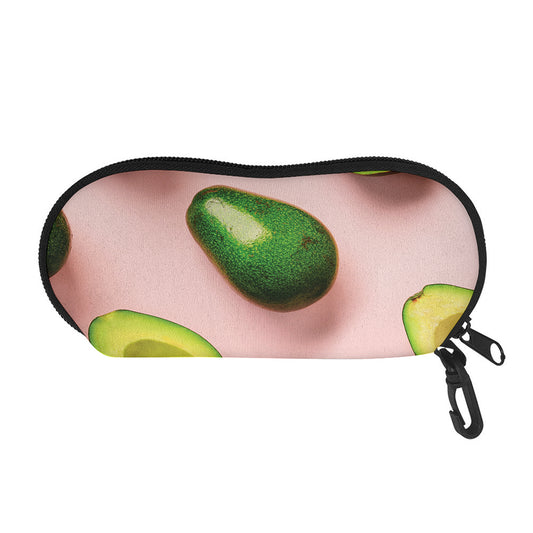 Avocado Cut In Half Pattern Print Glasses Case
