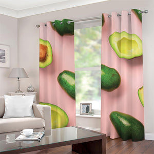 Avocado Cut In Half Pattern Print Grommet Curtains