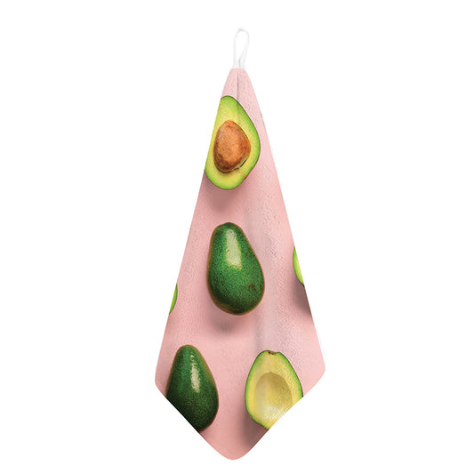 Avocado Cut In Half Pattern Print Hand Towel