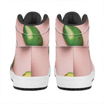 Avocado Cut In Half Pattern Print High Top Leather Sneakers