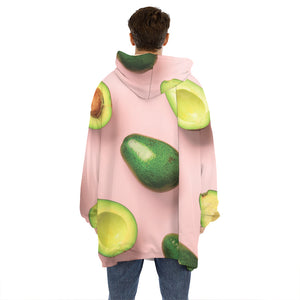 Avocado Cut In Half Pattern Print Hoodie Blanket