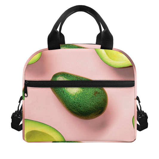 Avocado Cut In Half Pattern Print Insulated Lunch Bag