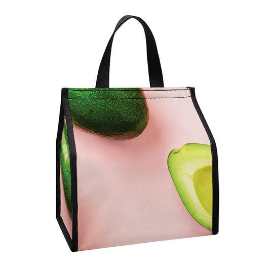 Avocado Cut In Half Pattern Print Insulated Lunch Tote