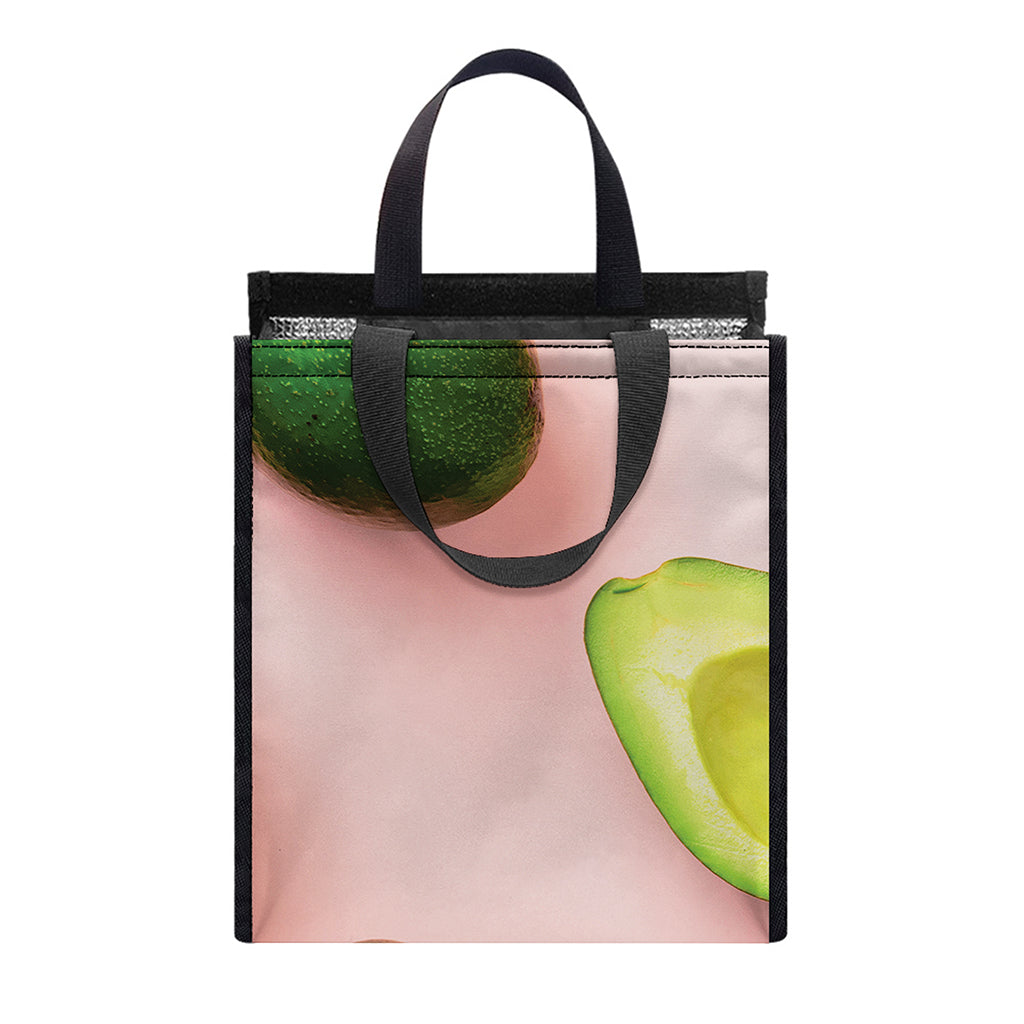 Avocado Cut In Half Pattern Print Insulated Lunch Tote