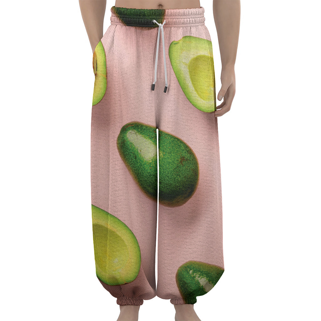 Avocado Cut In Half Pattern Print Lantern Pants