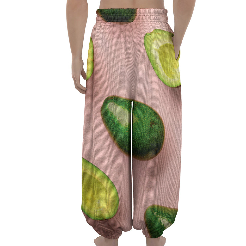 Avocado Cut In Half Pattern Print Lantern Pants