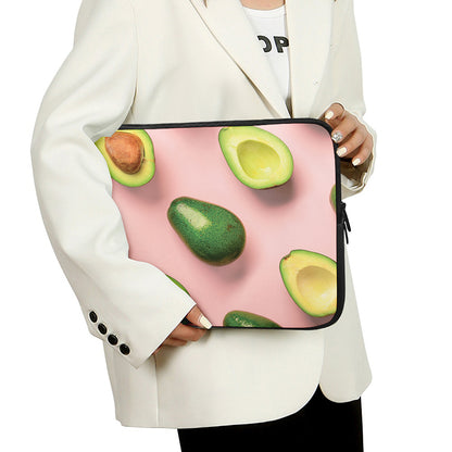 Avocado Cut In Half Pattern Print Laptop Sleeve