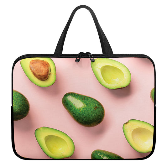 Avocado Cut In Half Pattern Print Laptop Sleeve With Handle