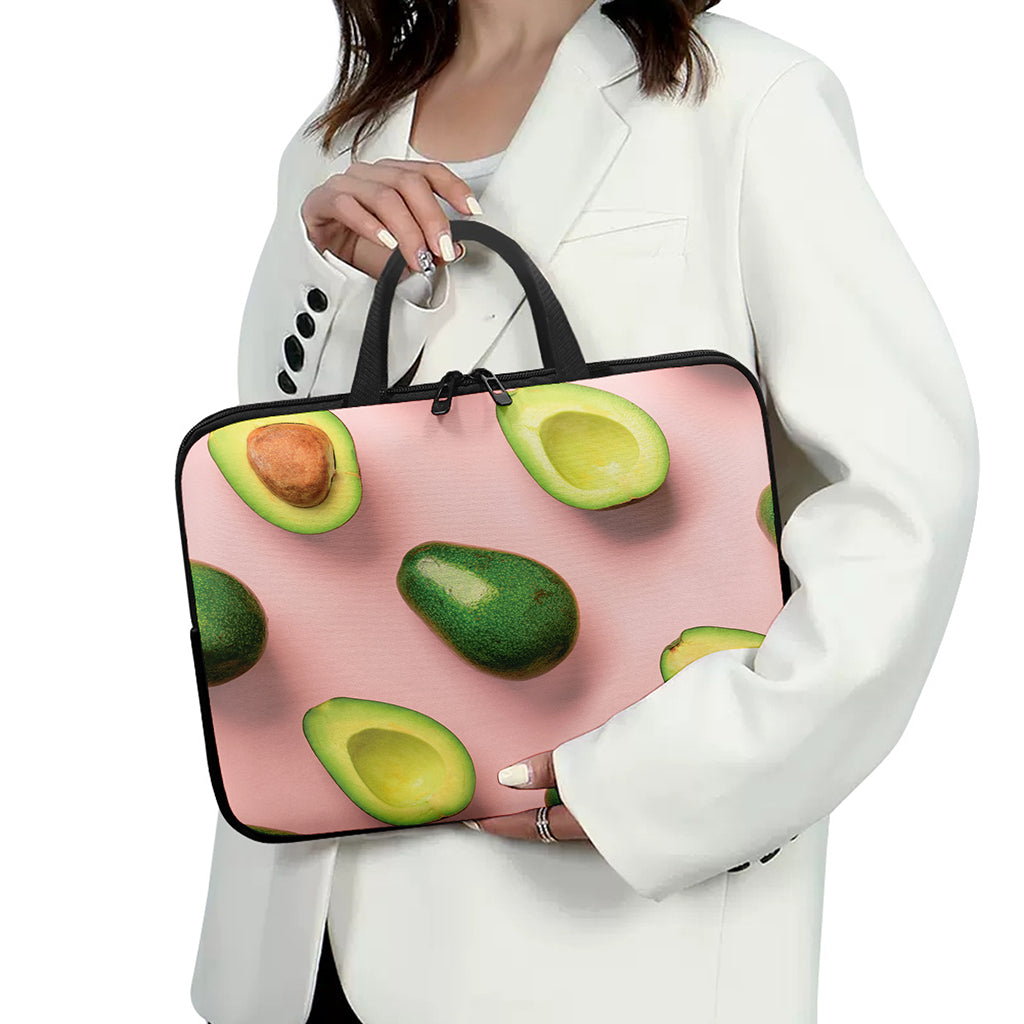 Avocado Cut In Half Pattern Print Laptop Sleeve With Handle