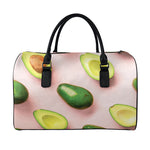 Avocado Cut In Half Pattern Print Leather Duffle Bag
