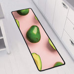 Avocado Cut In Half Pattern Print Long Kitchen Mat