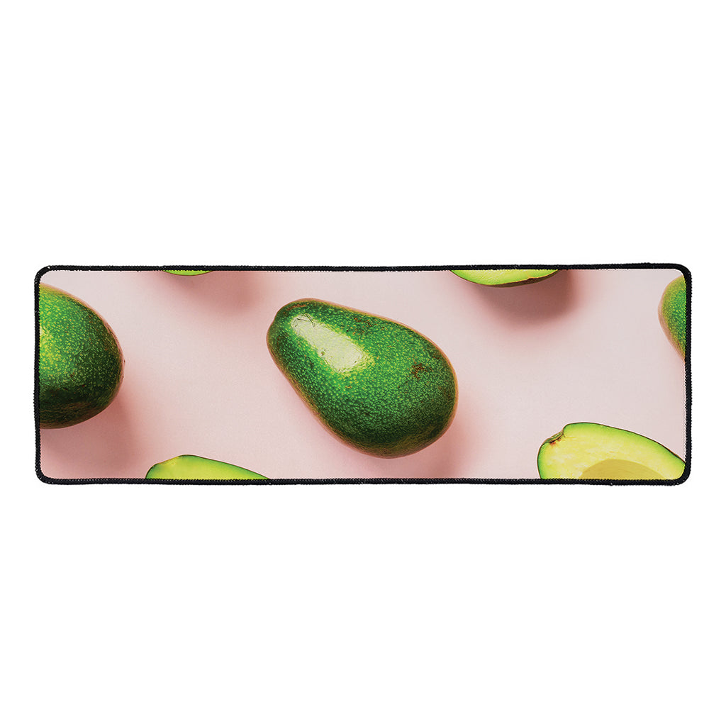 Avocado Cut In Half Pattern Print Long Kitchen Mat