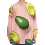 Avocado Cut In Half Pattern Print Long Sleeve Baseball Jersey