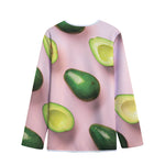 Avocado Cut In Half Pattern Print Long Sleeve Short Coat