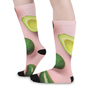 Avocado Cut In Half Pattern Print Long Socks