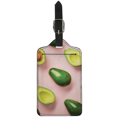 Avocado Cut In Half Pattern Print Luggage Tag