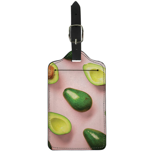 Avocado Cut In Half Pattern Print Luggage Tag