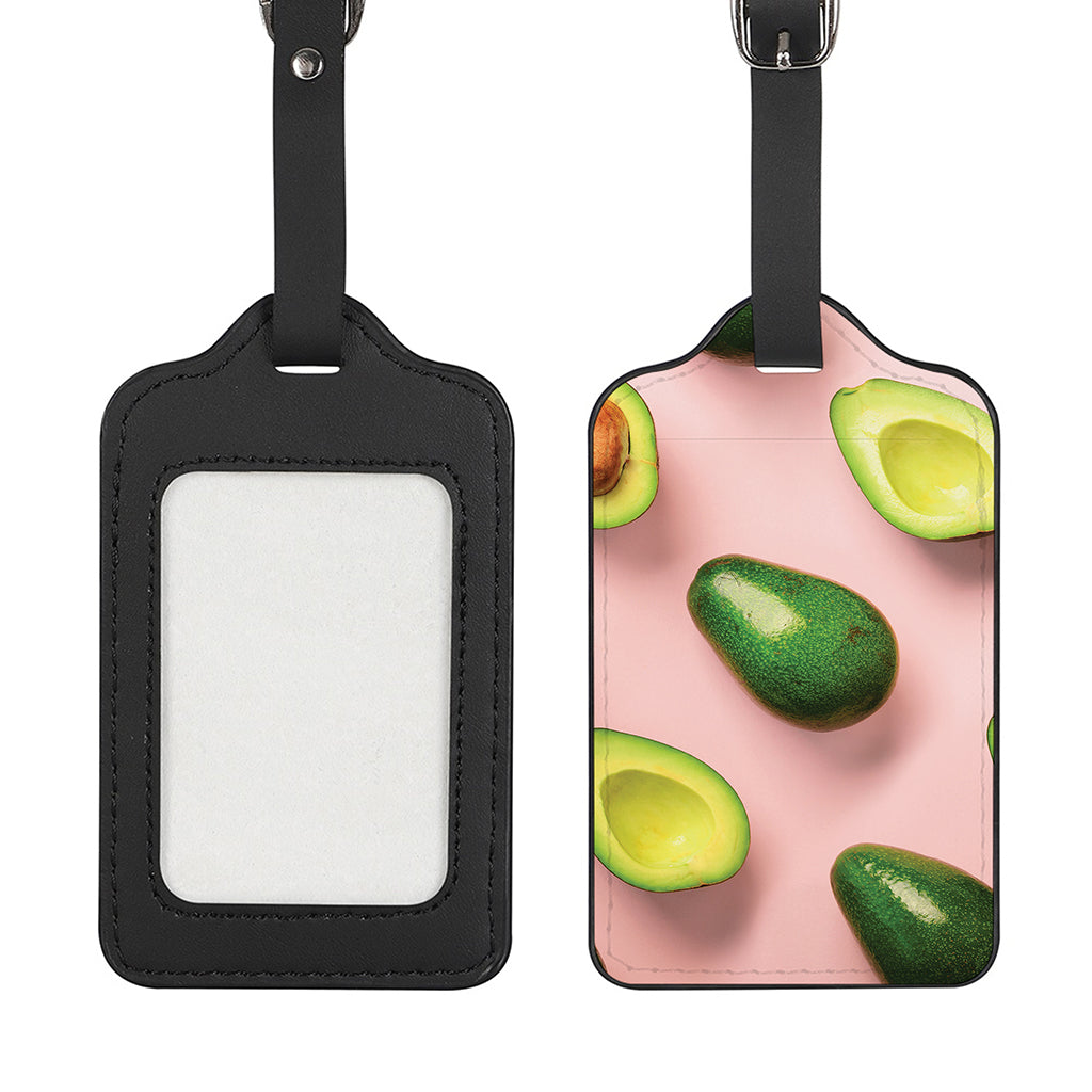 Avocado Cut In Half Pattern Print Luggage Tag
