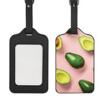 Avocado Cut In Half Pattern Print Luggage Tag