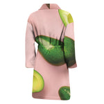 Avocado Cut In Half Pattern Print Men's Bathrobe