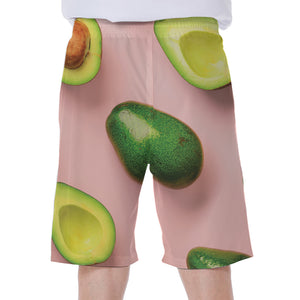 Avocado Cut In Half Pattern Print Men's Beach Shorts