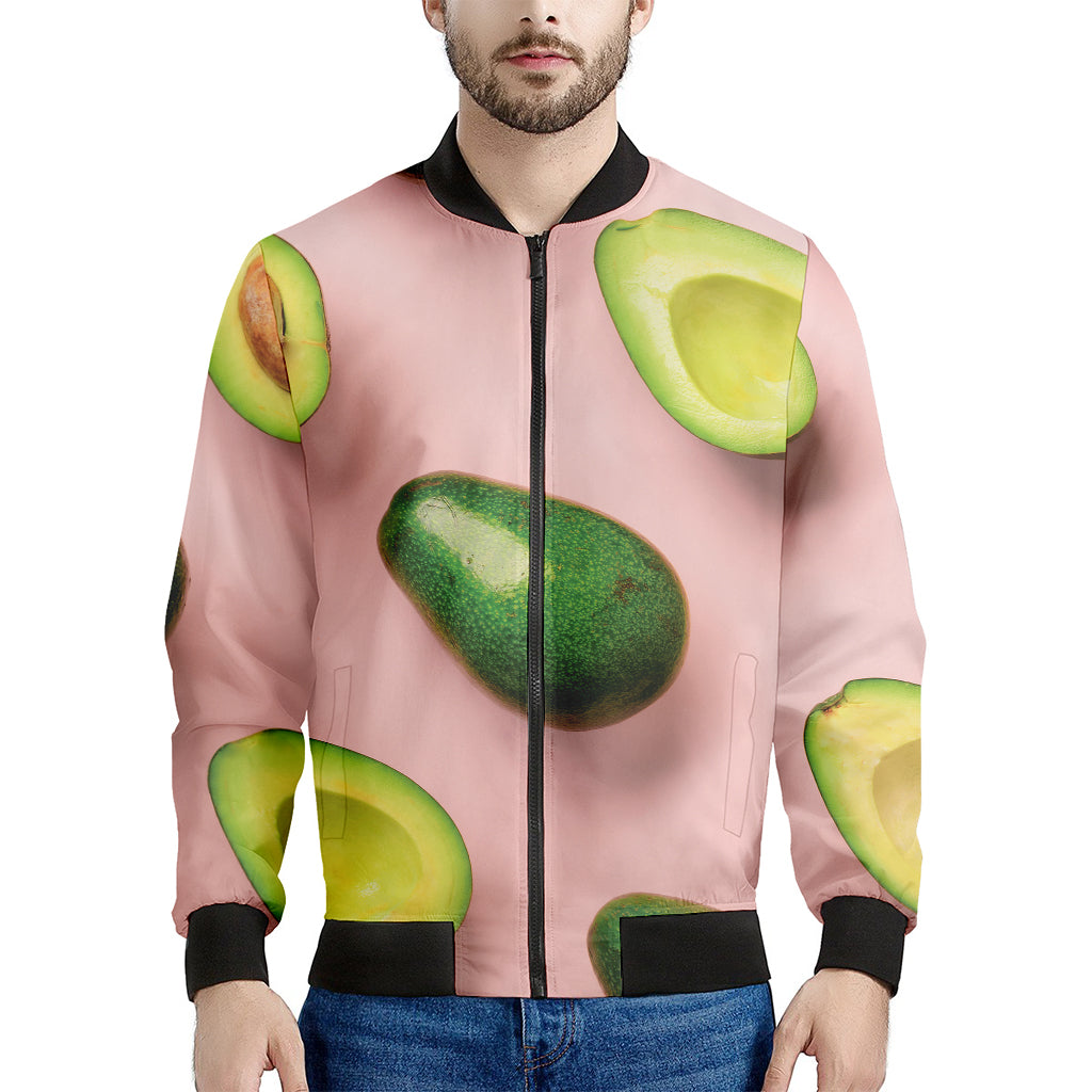 Avocado Cut In Half Pattern Print Men's Bomber Jacket