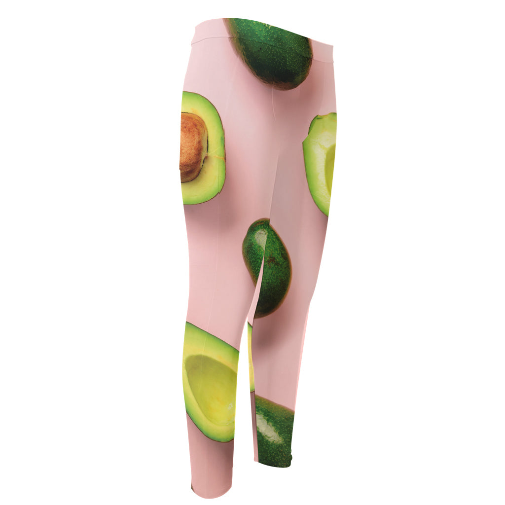 Avocado Cut In Half Pattern Print Men's Compression Pants