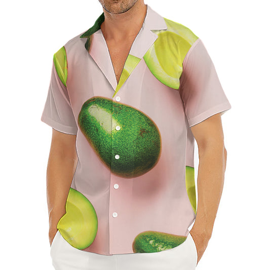 Avocado Cut In Half Pattern Print Men's Deep V-Neck Shirt