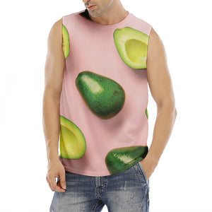 Avocado Cut In Half Pattern Print Men's Fitness Tank Top