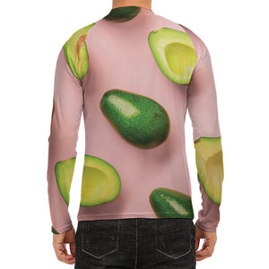 Avocado Cut In Half Pattern Print Men's Long Sleeve Rash Guard