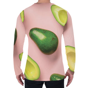 Avocado Cut In Half Pattern Print Men's Long Sleeve T-Shirt