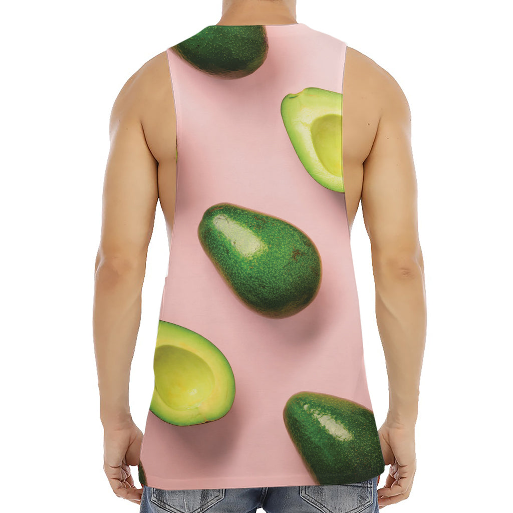 Avocado Cut In Half Pattern Print Men's Muscle Tank Top