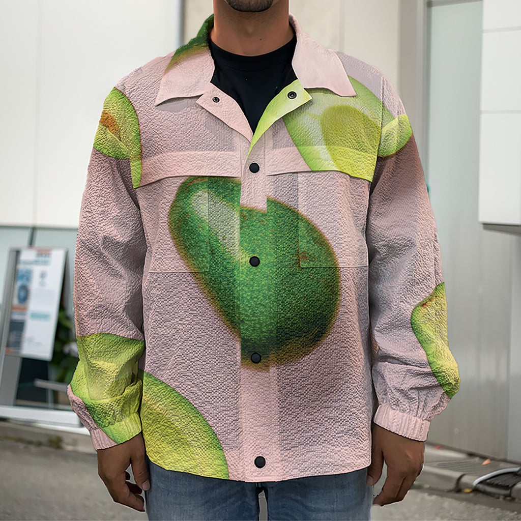 Avocado Cut In Half Pattern Print Men's Shirt Jacket