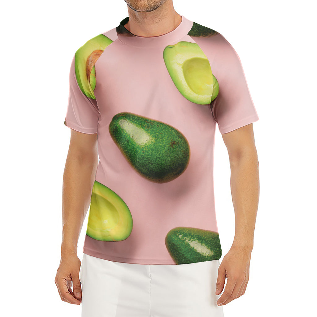 Avocado Cut In Half Pattern Print Men's Short Sleeve Rash Guard