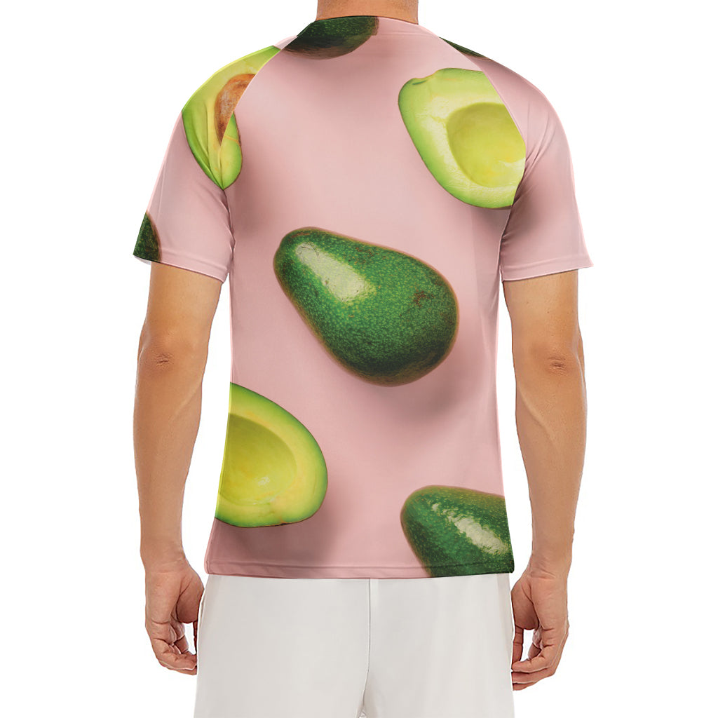 Avocado Cut In Half Pattern Print Men's Short Sleeve Rash Guard