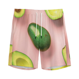 Avocado Cut In Half Pattern Print Men's Sports Shorts