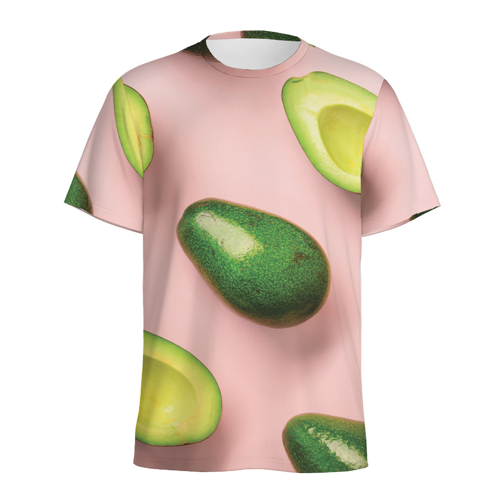 Avocado Cut In Half Pattern Print Men's Sports T-Shirt