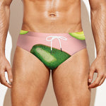 Avocado Cut In Half Pattern Print Men's Swim Briefs