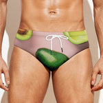 Avocado Cut In Half Pattern Print Men's Swim Briefs