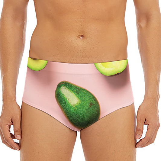 Avocado Cut In Half Pattern Print Men's Triangle Swim Briefs