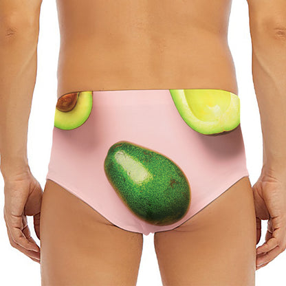 Avocado Cut In Half Pattern Print Men's Triangle Swim Briefs