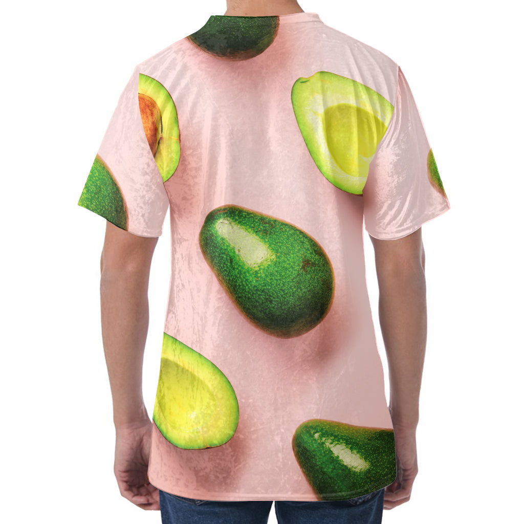 Avocado Cut In Half Pattern Print Men's Velvet T-Shirt