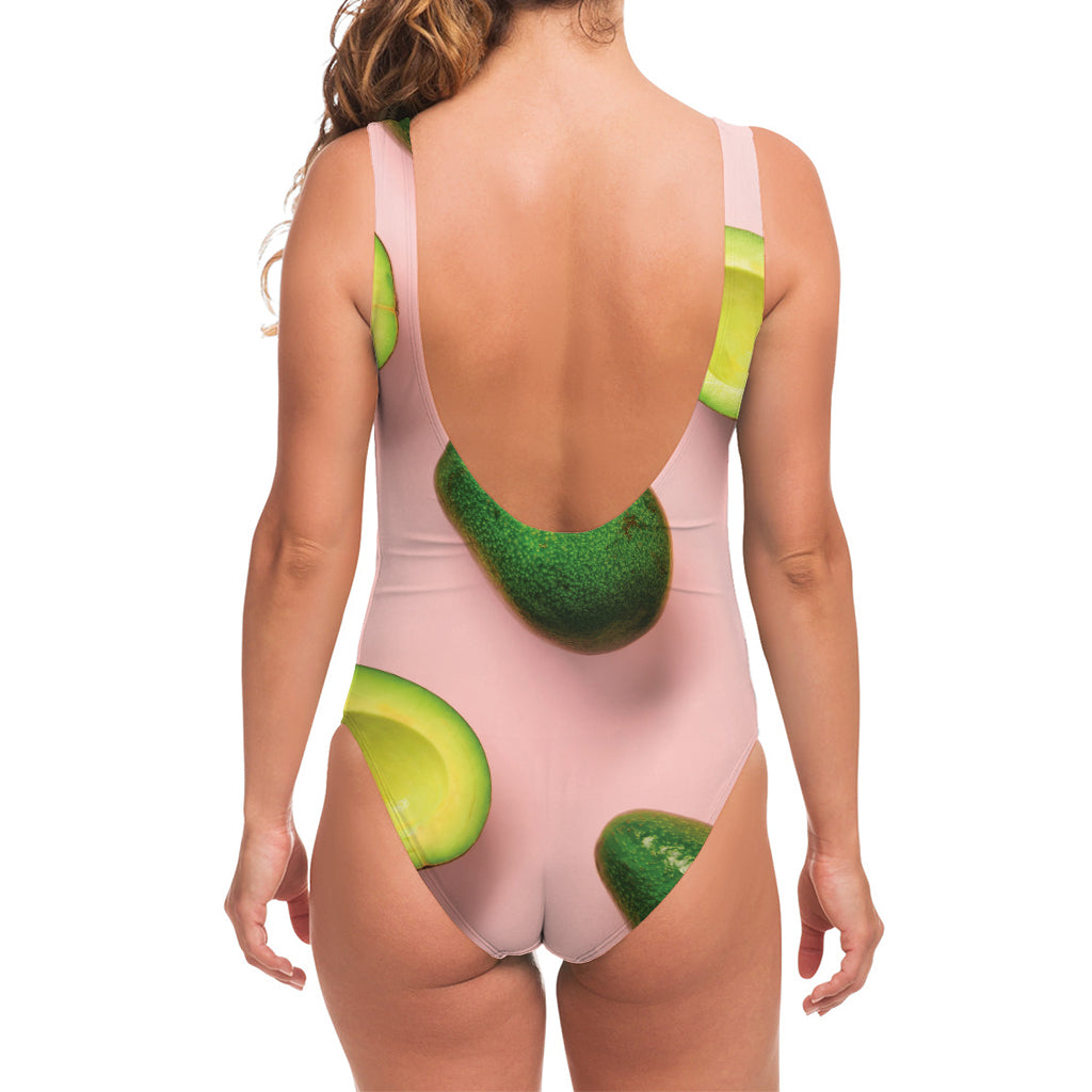 Avocado Cut In Half Pattern Print One Piece Swimsuit