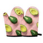 Avocado Cut In Half Pattern Print Oven Mitts