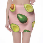 Avocado Cut In Half Pattern Print Pencil Mini Skirt