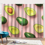 Avocado Cut In Half Pattern Print Pencil Pleat Curtains