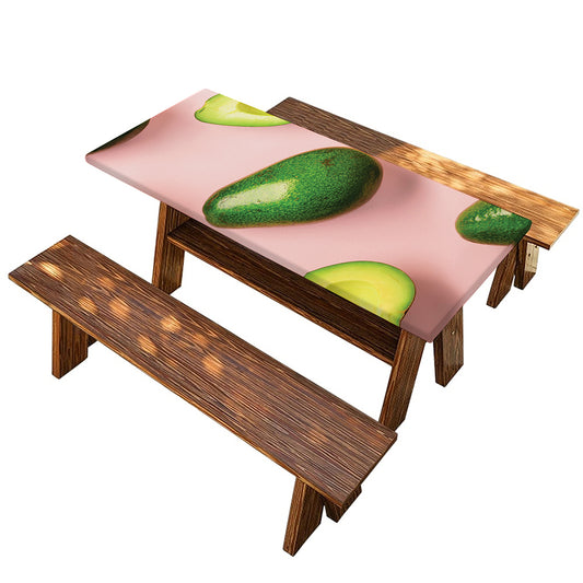 Avocado Cut In Half Pattern Print Picnic Table Cover