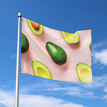 Avocado Cut In Half Pattern Print Polyester Flag