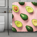 Avocado Cut In Half Pattern Print Polyester Shower Curtain
